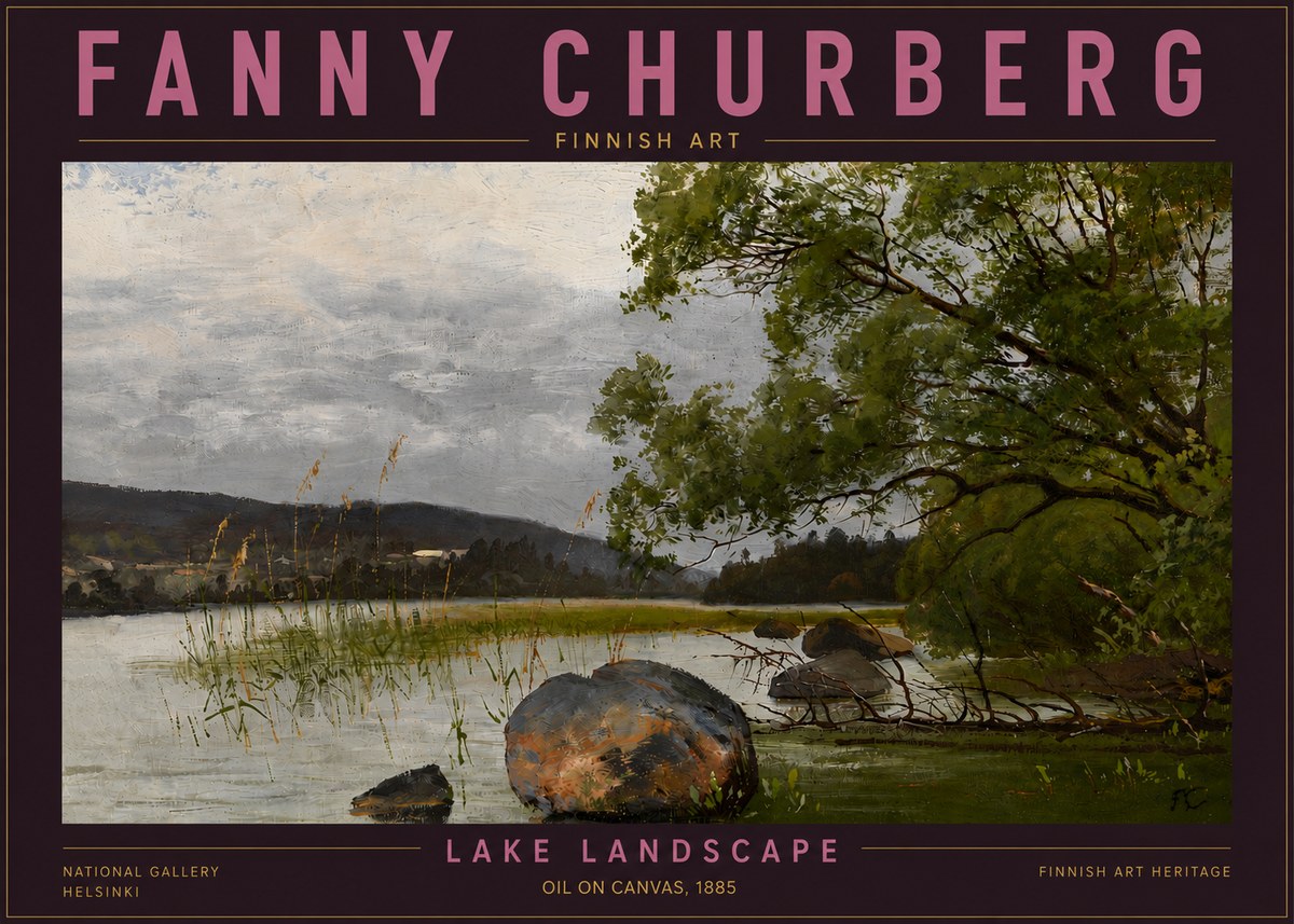 Fanny Churberg Lake Landscape No5 - Affiche