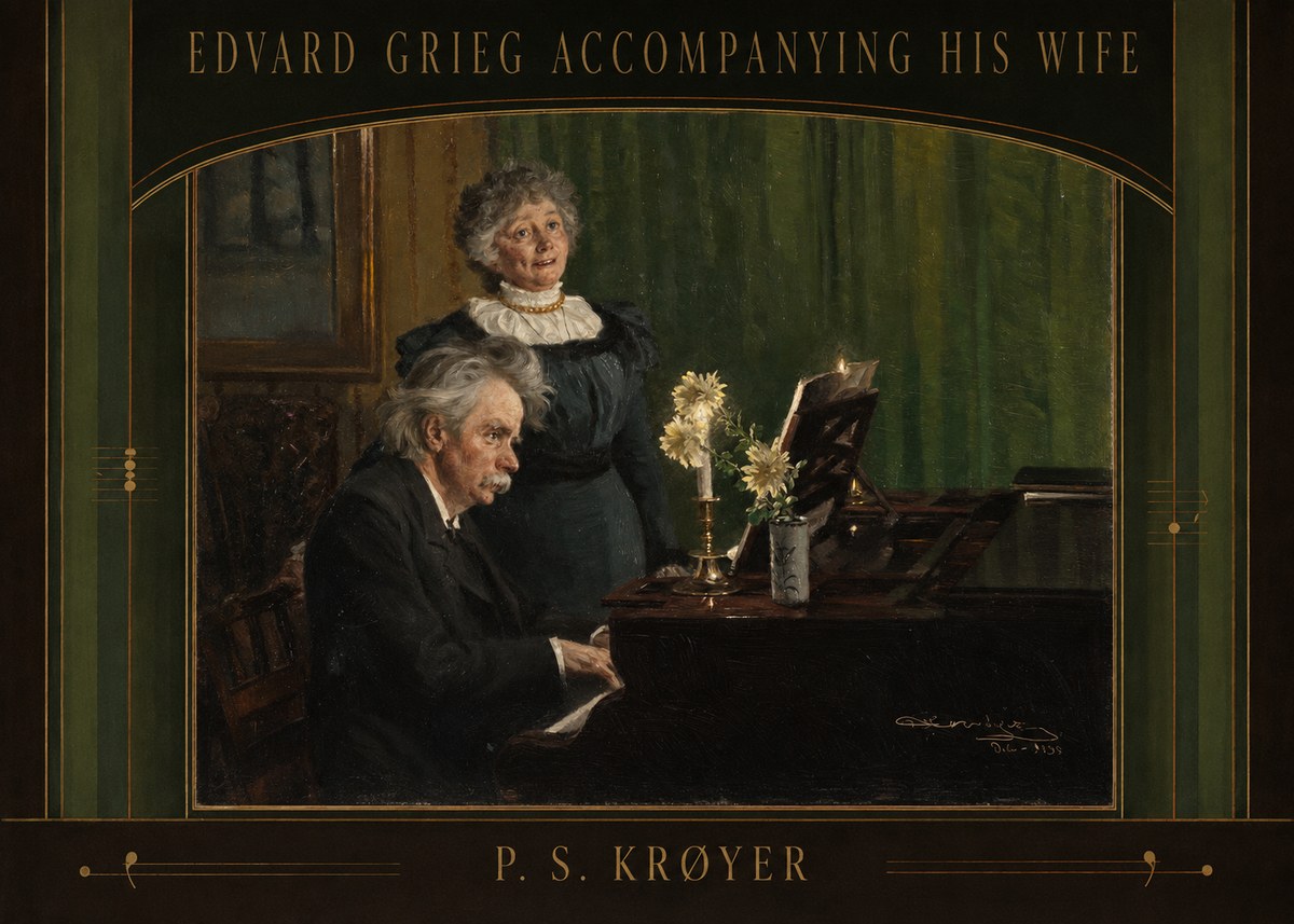 P.S. Krøyer Edvard Grieg Accompanying His Wife No6 - Affiche