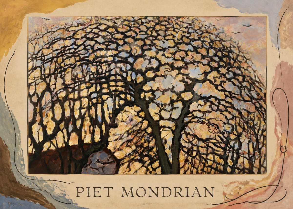 Piet Mondrian Avond (Evening); the Red Tree No5 - Affiche