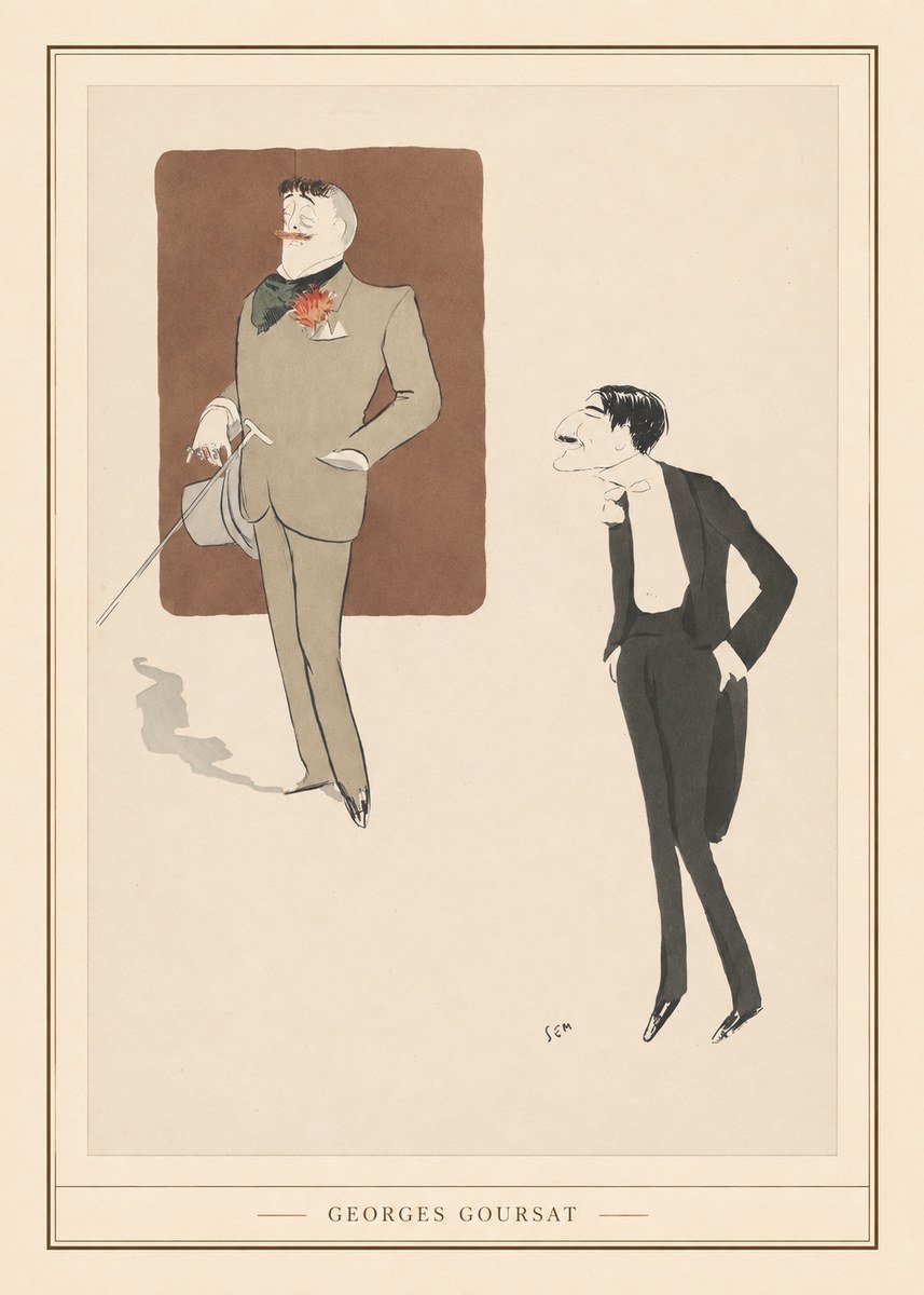 Georges Goursat Two Stylish Gentlemen No4 - Affiche