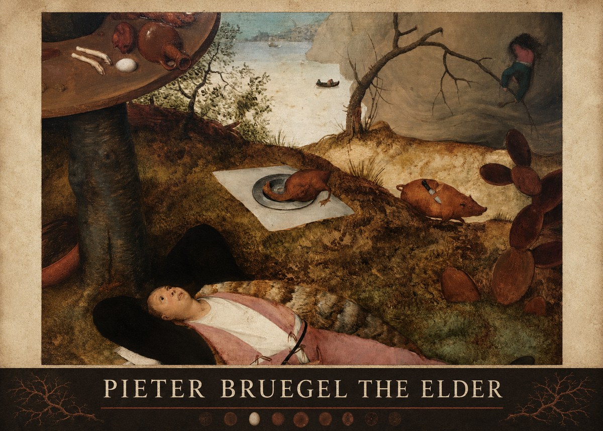 Pieter Bruegel The Land of Cockaigne II No6 - Affiche