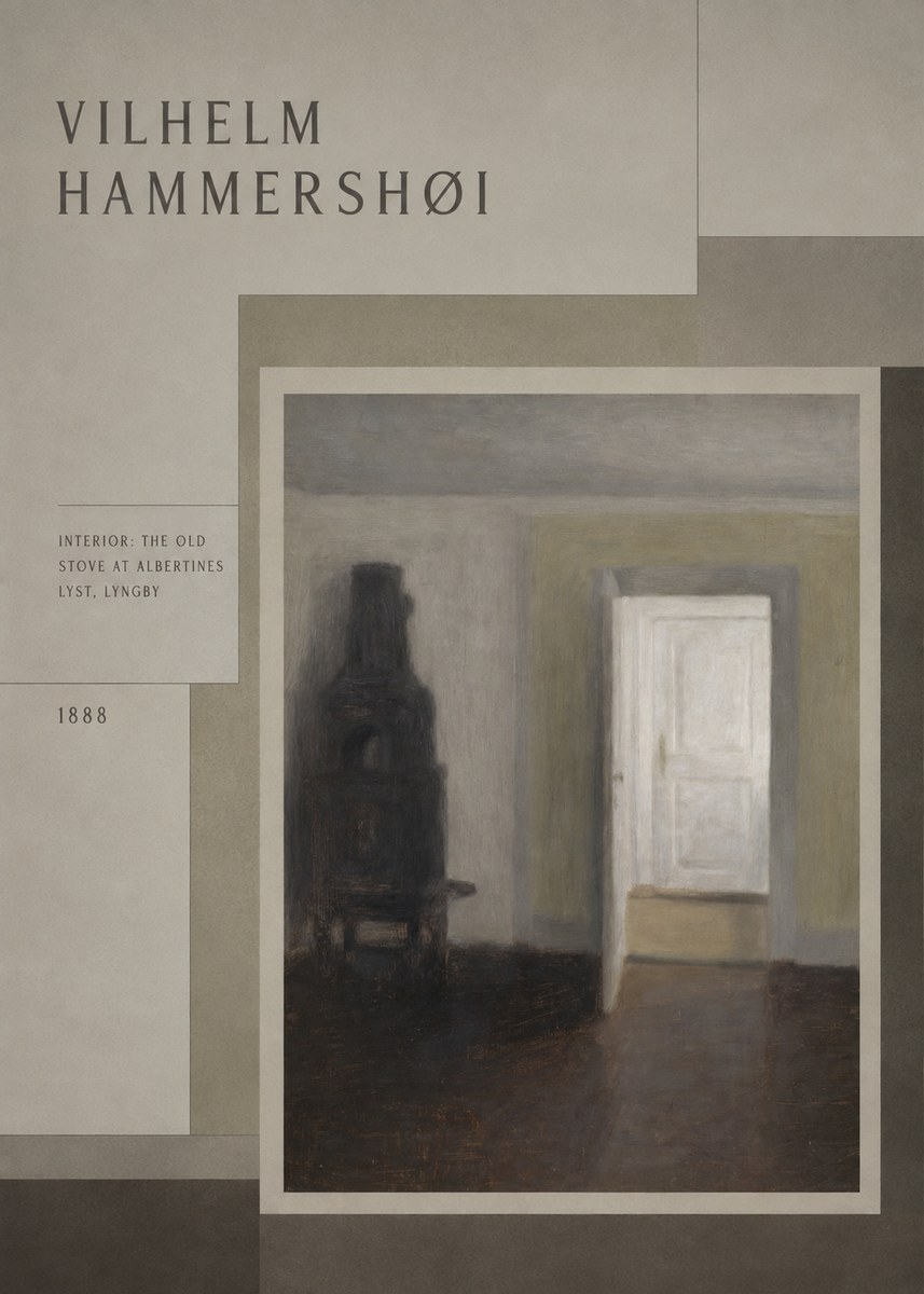 Vilhelm Hammershøi Interior: the Old Stove at Albertines Lyst, Lyngby No3 - Affiche