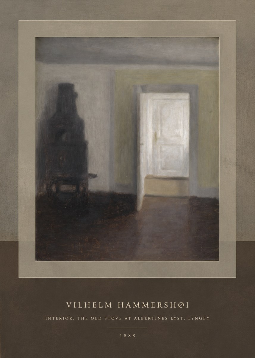 Vilhelm Hammershøi Interior: the Old Stove at Albertines Lyst, Lyngby No4 - Affiche