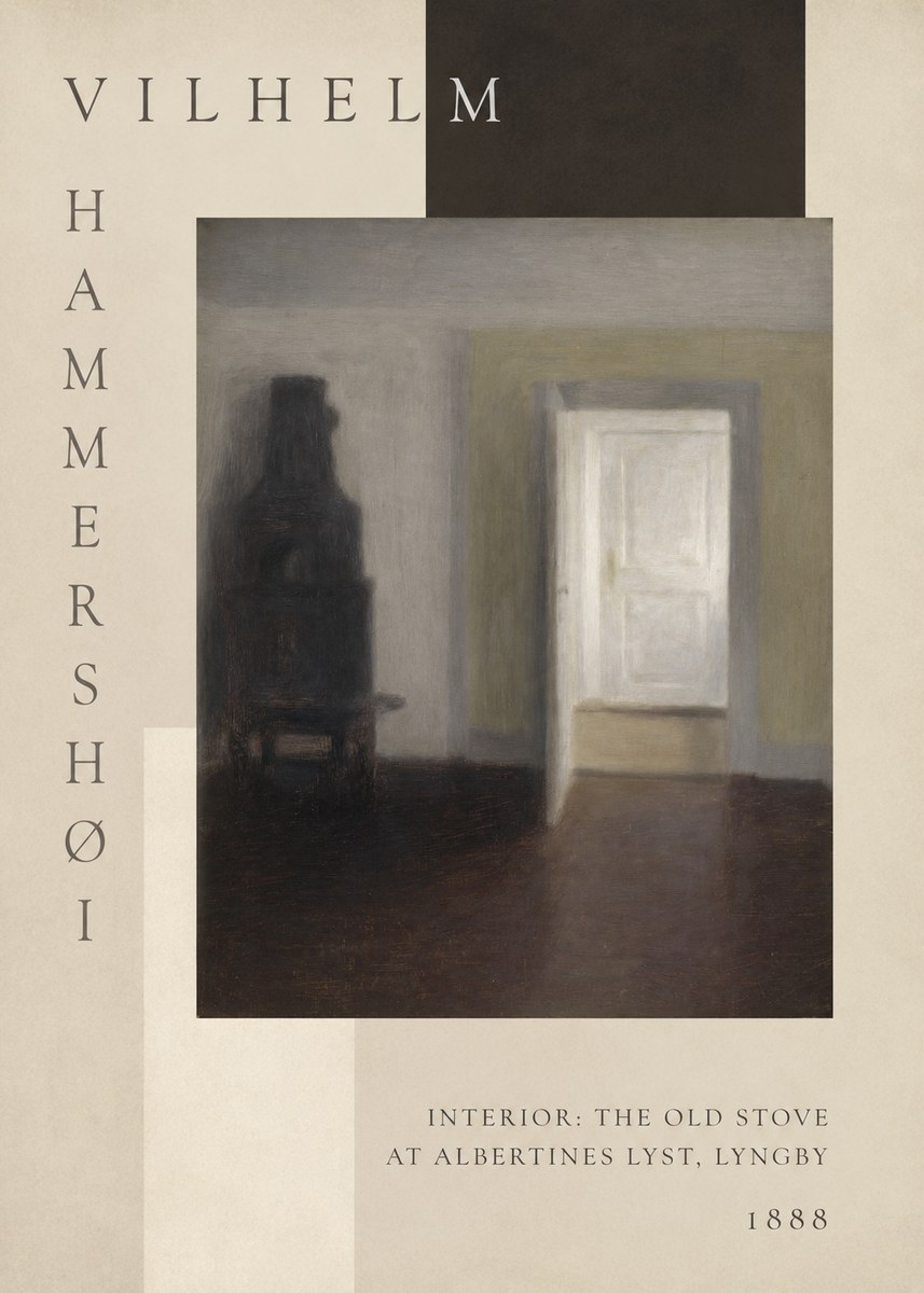 Vilhelm Hammershøi Interior: the Old Stove at Albertines Lyst, Lyngby No6 - Affiche