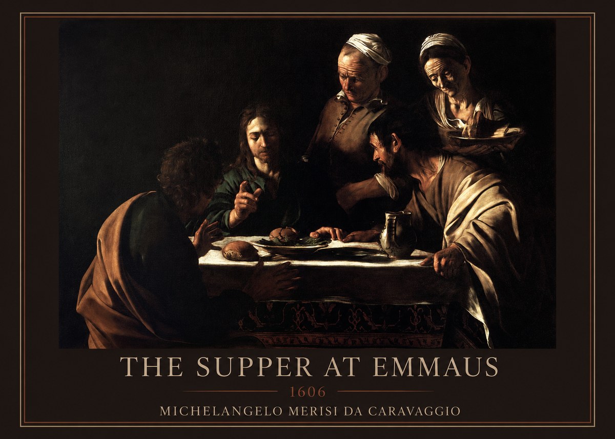 Michelangelo Merisi da Caravaggio The Supper at Emmaus II No1 - Affiche