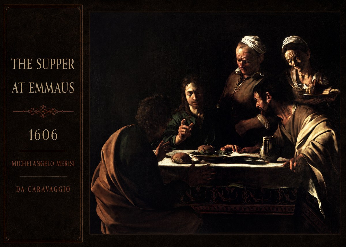 Michelangelo Merisi da Caravaggio The Supper at Emmaus II No2 - Affiche