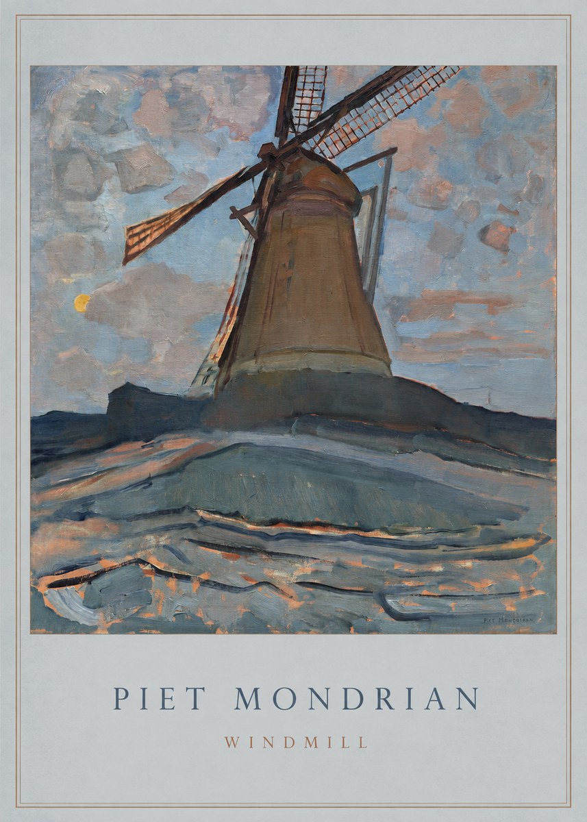 Piet Mondrian Windmill No2 - Affiche
