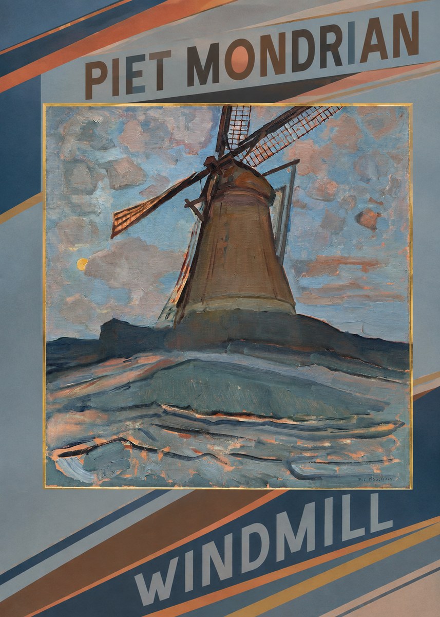 Piet Mondrian Windmill No3 - Affiche