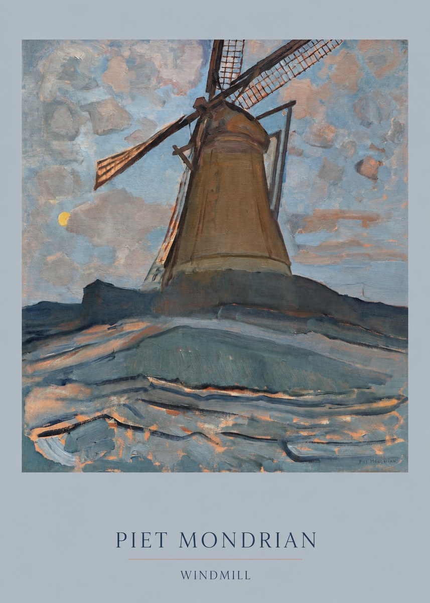 Piet Mondrian Windmill No6 - Affiche