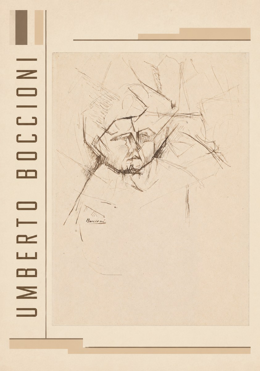 Umberto Boccioni Head Study No2 - Affiche