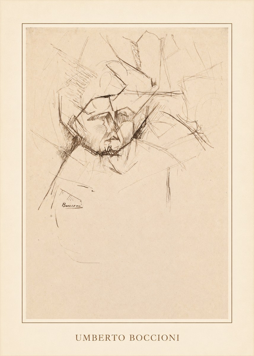 Umberto Boccioni Head Study No4 - Affiche