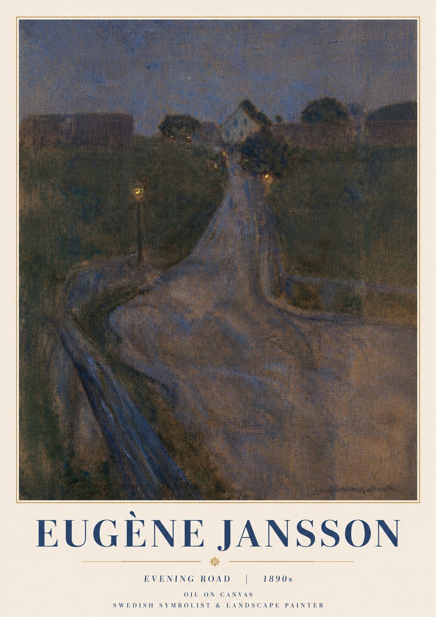 Eugène Jansson Evening Road No4 - Affiche
