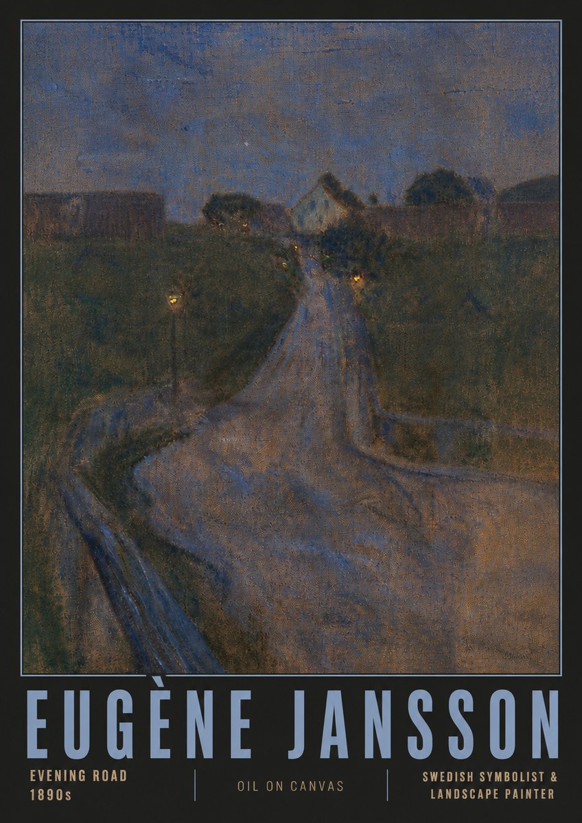 Eugène Jansson Evening Road No5 - Affiche