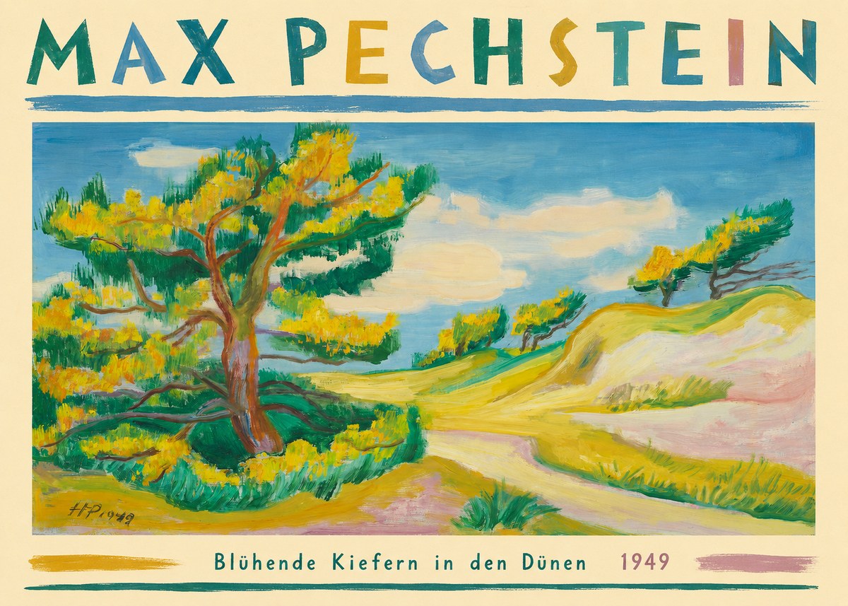 Max Pechstein Blühende Kiefern in Den Dünen No3 - Affiche
