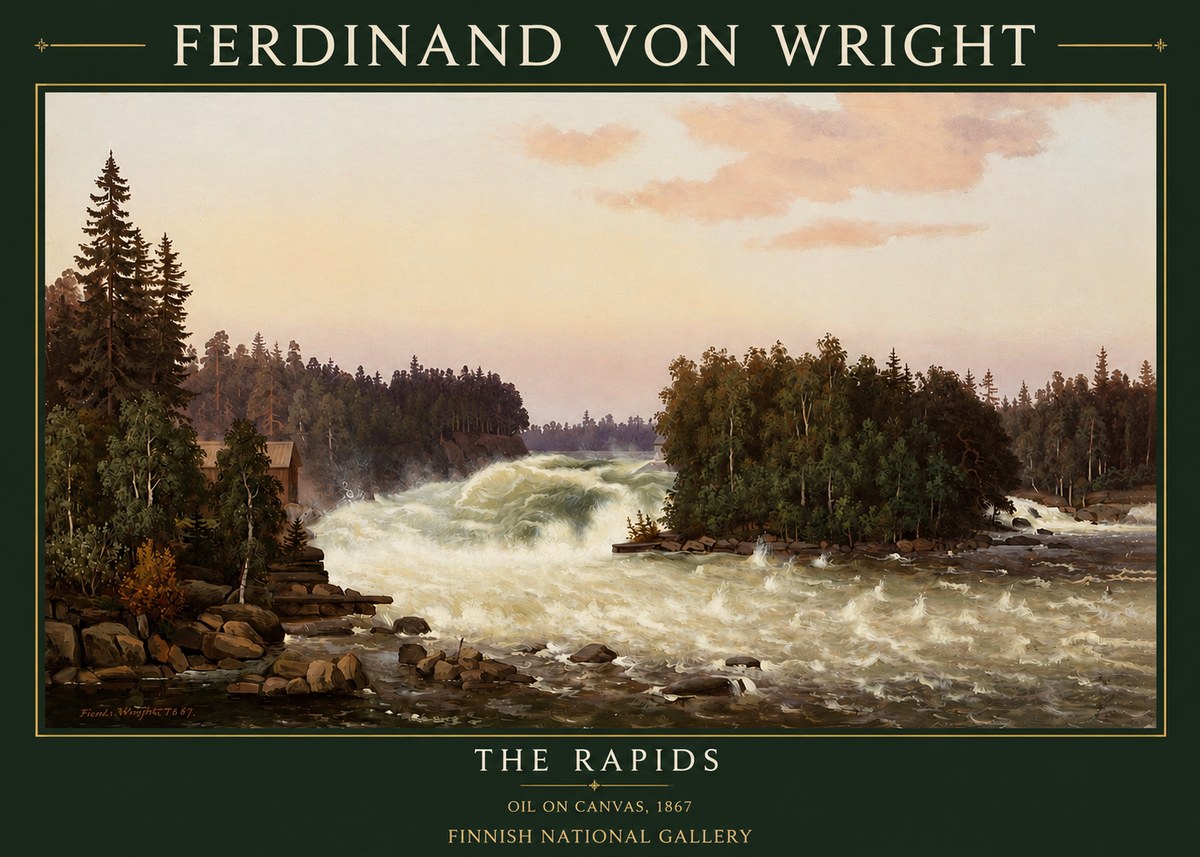 Ferdinand von Wright The Rapids No3 - Affiche