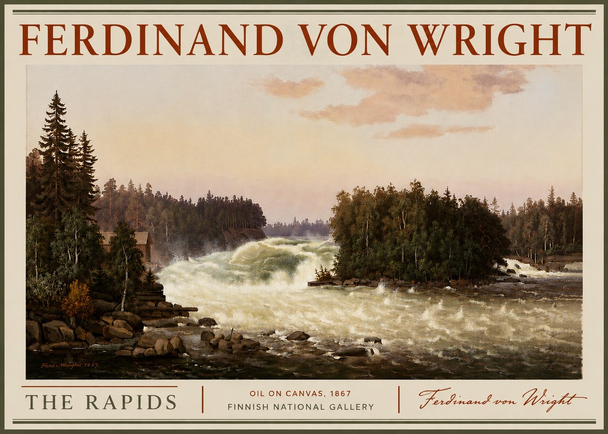 Ferdinand von Wright The Rapids No6 - Affiche