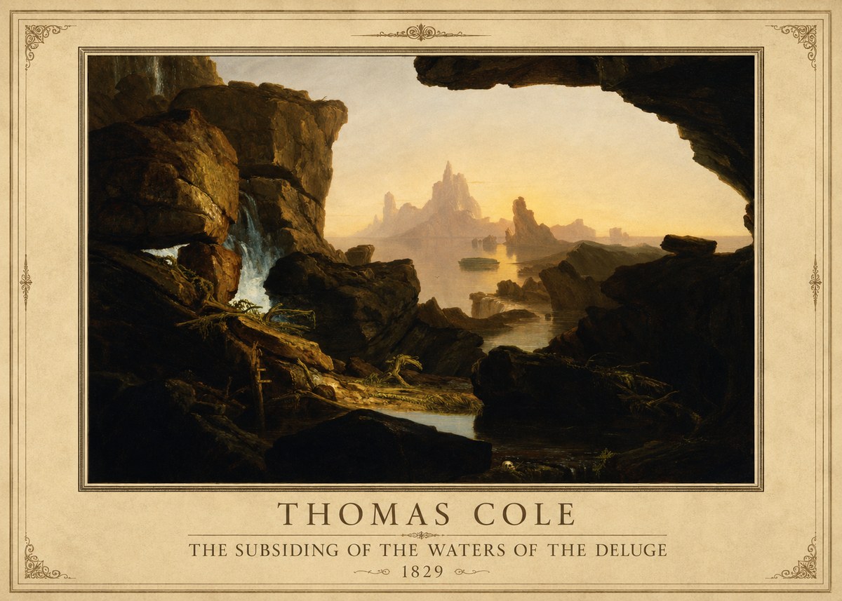 Thomas Cole The Subsiding of the Waters of the Deluge II No1 - Affiche