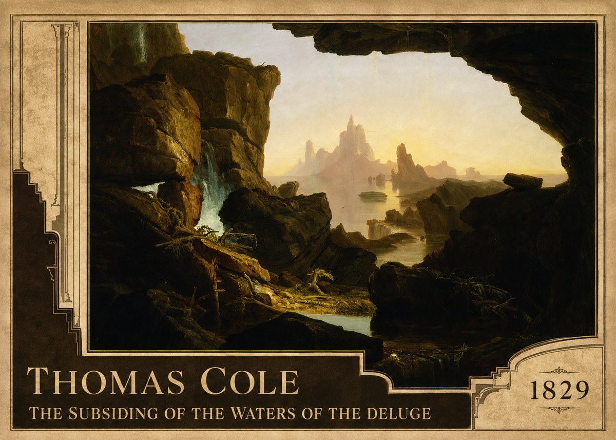 Thomas Cole The Subsiding of the Waters of the Deluge II No2 - Affiche