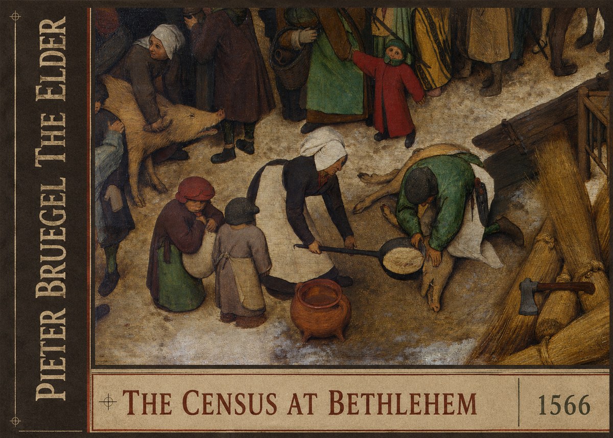 Pieter Bruegel The Census at Bethlehem VI No2 - Affiche