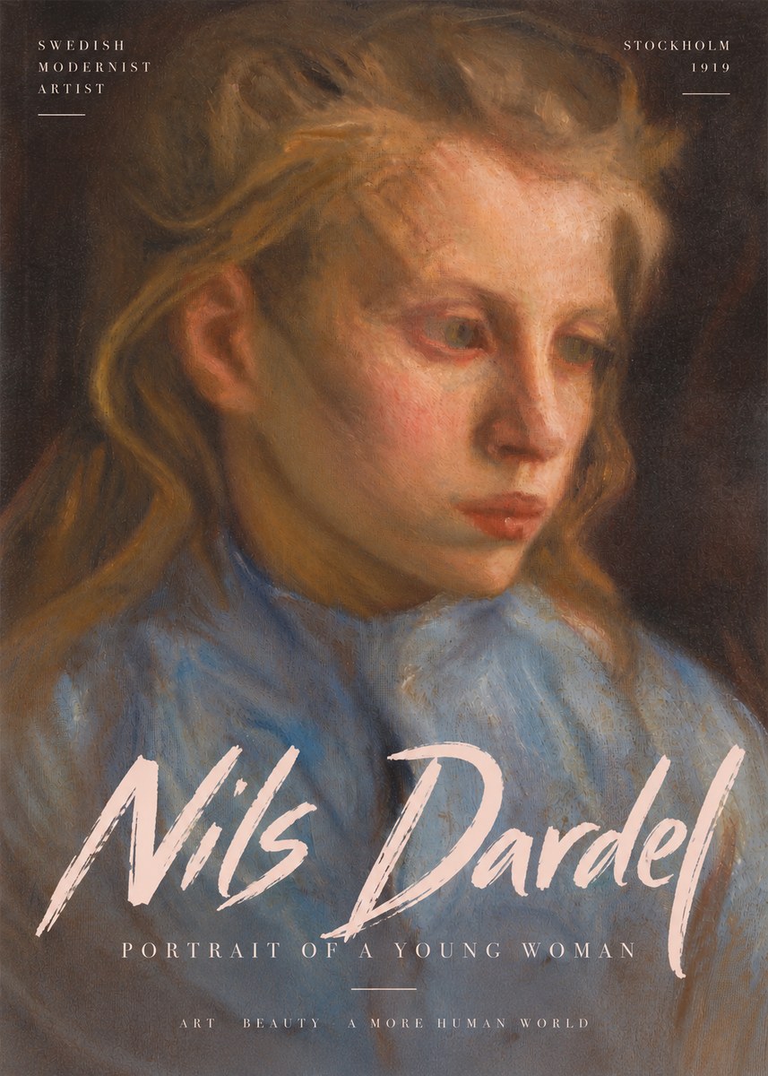 Nils Dardel Portrait of a Young Woman No5 - Affiche