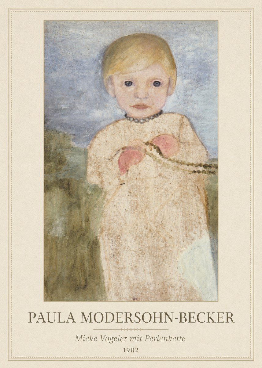 Paula Modersohn-Becker Mieke Vogeler Mit Perlenkette No1 - Affiche