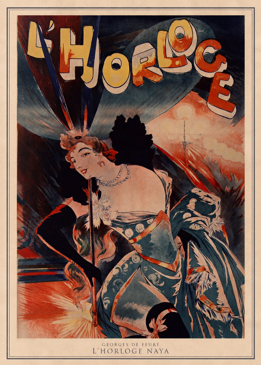 Georges de Feure L'horloge Naya No3 - Affiche