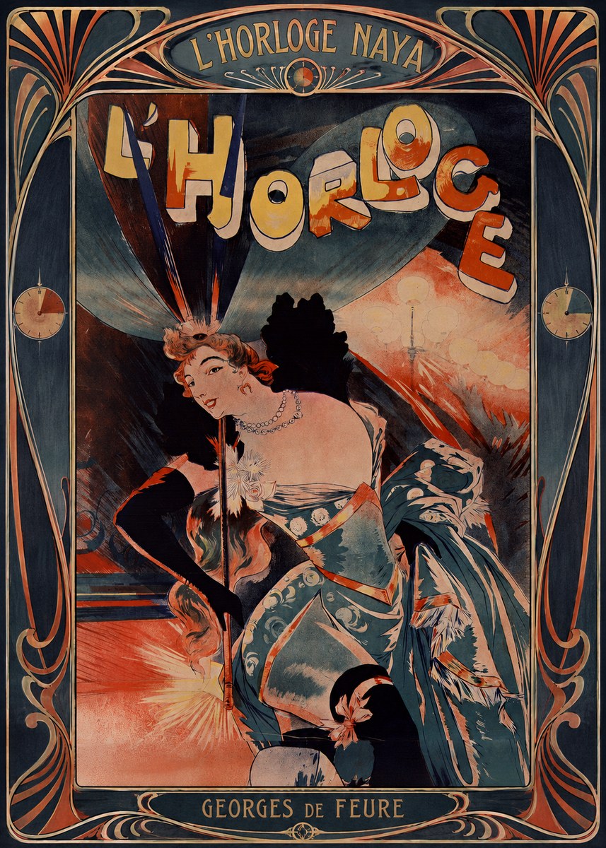 Georges de Feure L'horloge Naya No6 - Affiche