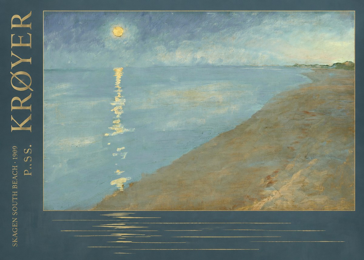 P.S. Krøyer Skagen South Beach · 1909 No5 - Affiche