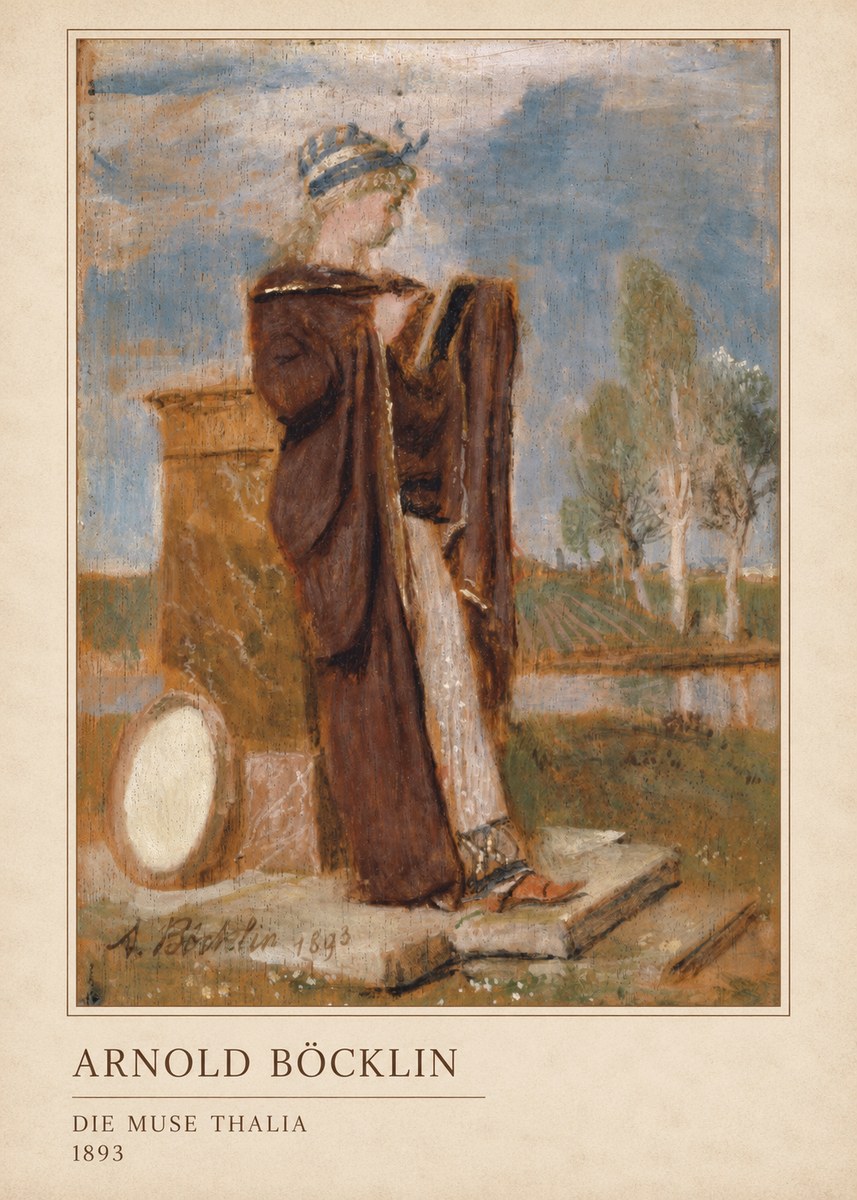 Arnold Böcklin Die Muse Thalia II No3 - Affiche