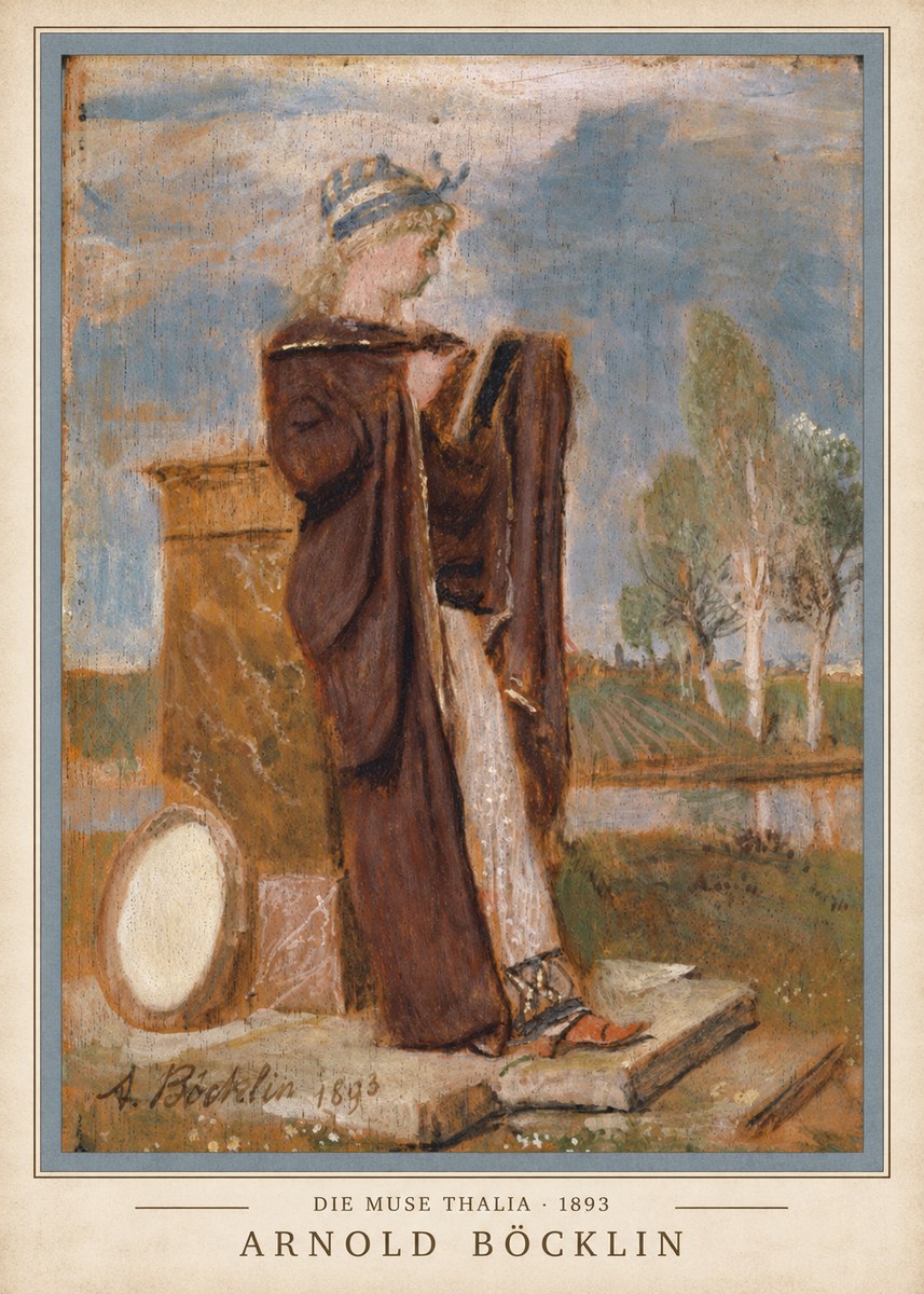 Arnold Böcklin Die Muse Thalia II No4 - Affiche