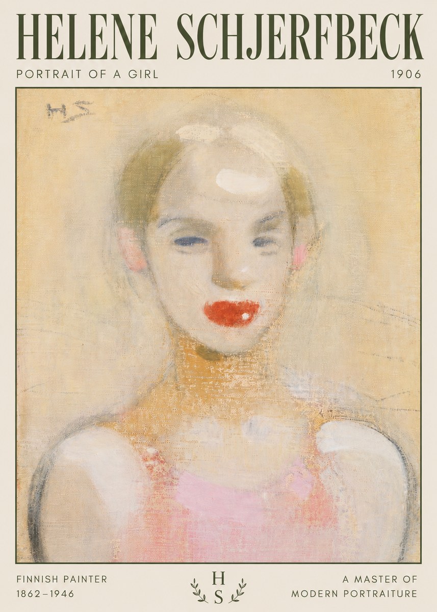 Helene Schjerfbeck Portrait of a Girl No4 - Affiche