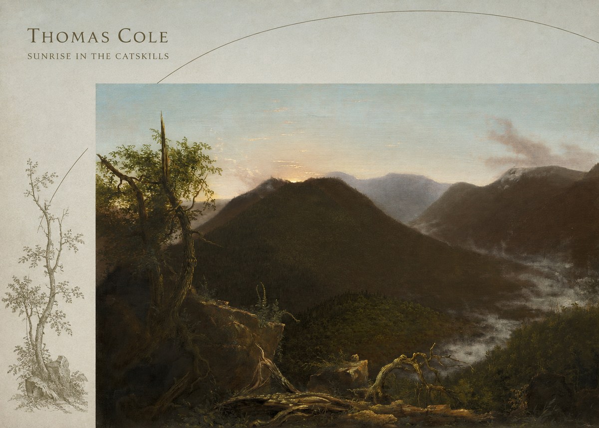 Thomas Cole Sunrise in the Catskills II No4 - Affiche