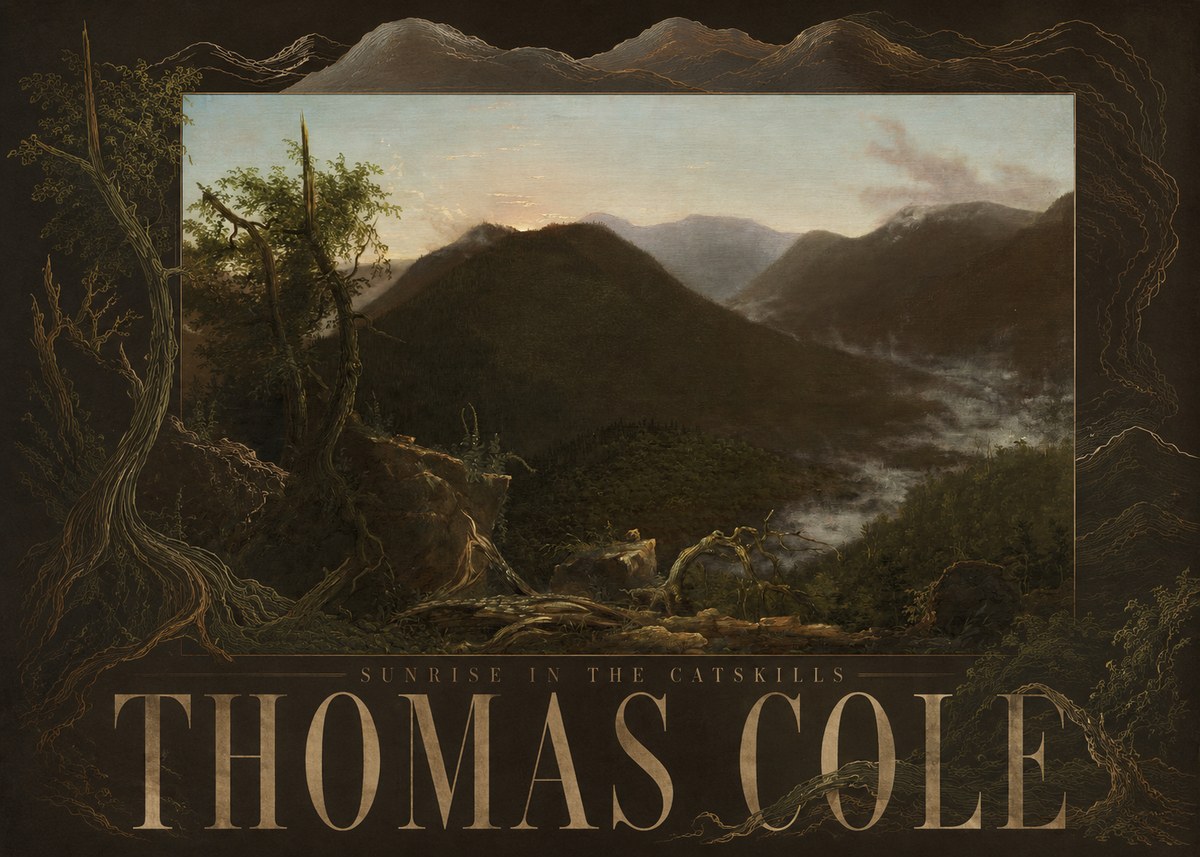 Thomas Cole Sunrise in the Catskills II No5 - Affiche