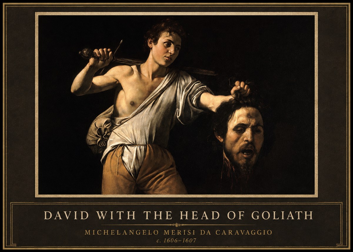 Michelangelo Merisi da Caravaggio David with the Head of Goliath V No1 - Affiche