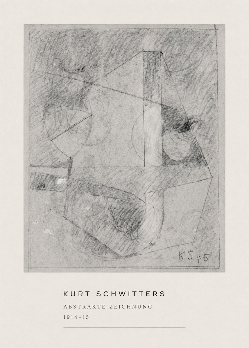 Kurt Schwitters Abstrakte Zeichnung No4 - Affiche