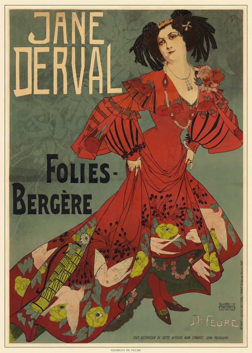 Georges de Feure Jane Derval - Folies-bergère III No5 - Affiche