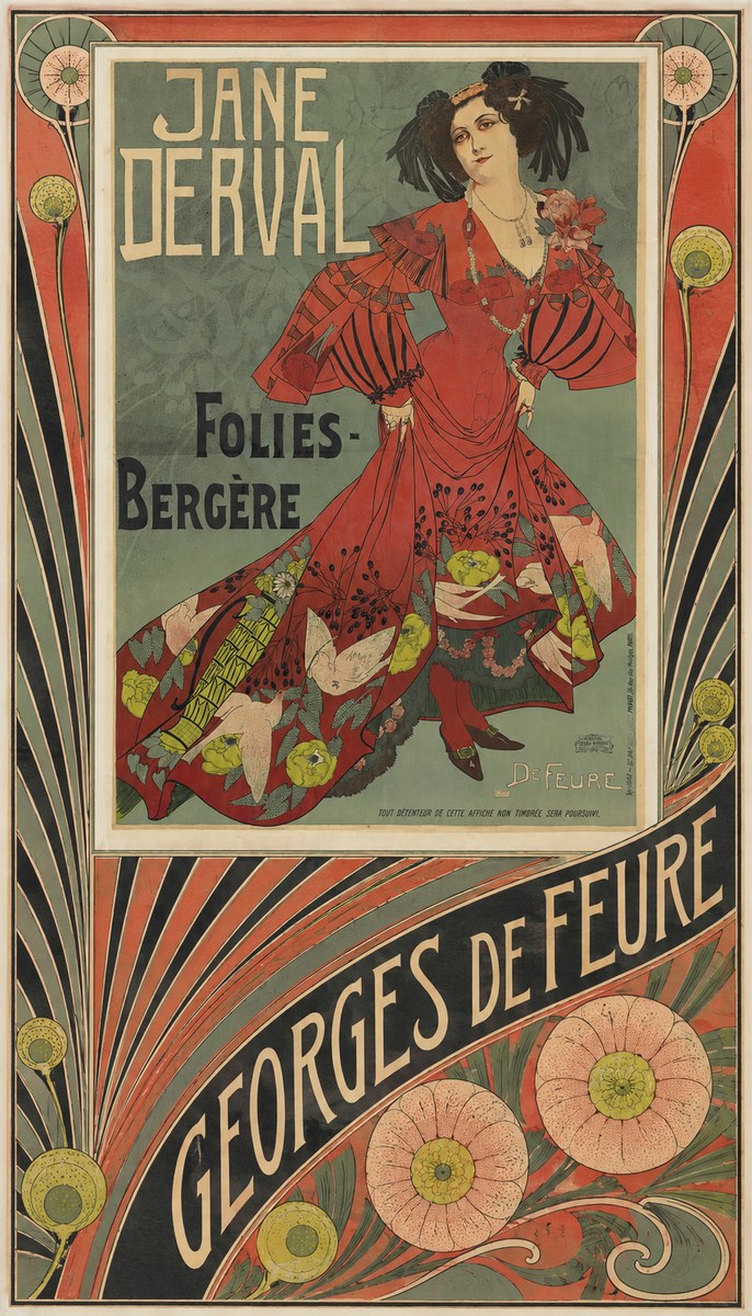 Georges de Feure Jane Derval - Folies-bergère III No6 - Affiche