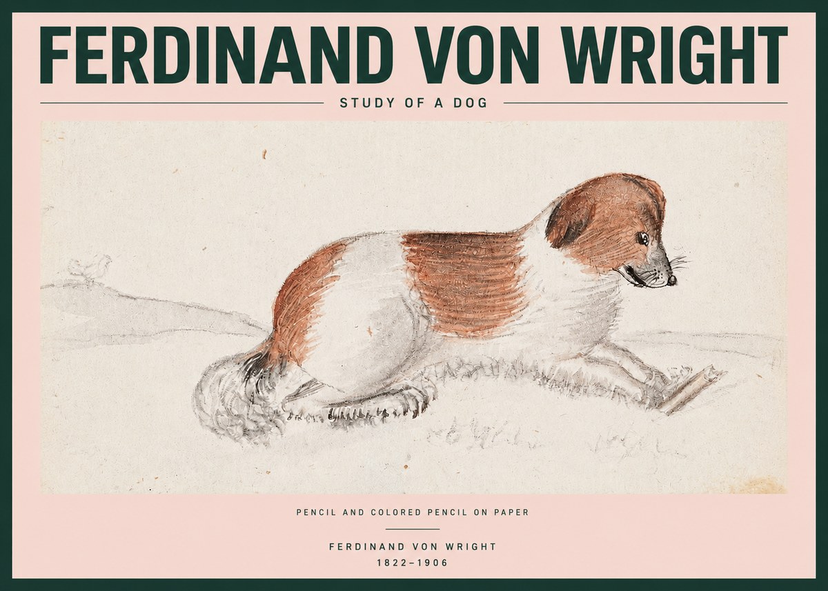 Ferdinand von Wright Study of a Dog No2 - Affiche