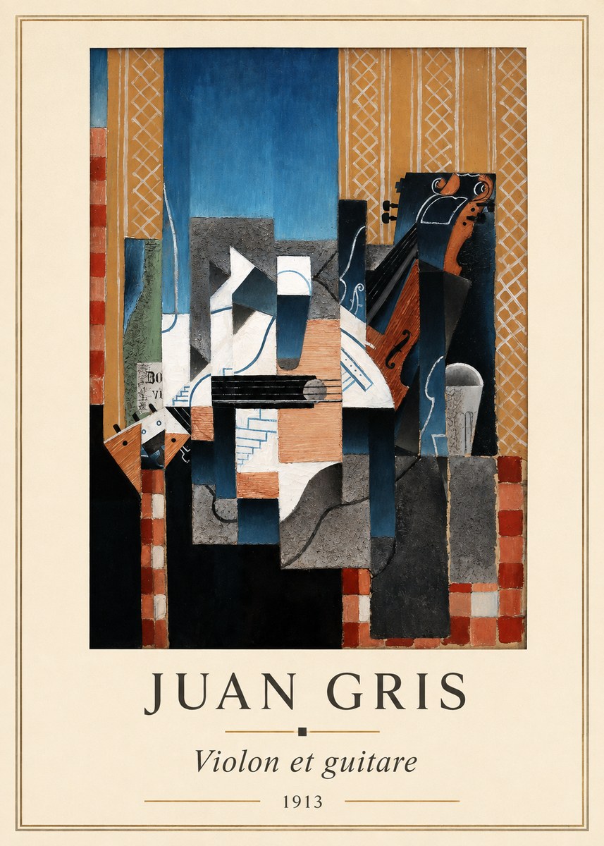Juan Gris Violin and Guitar II No5 - Affiche
