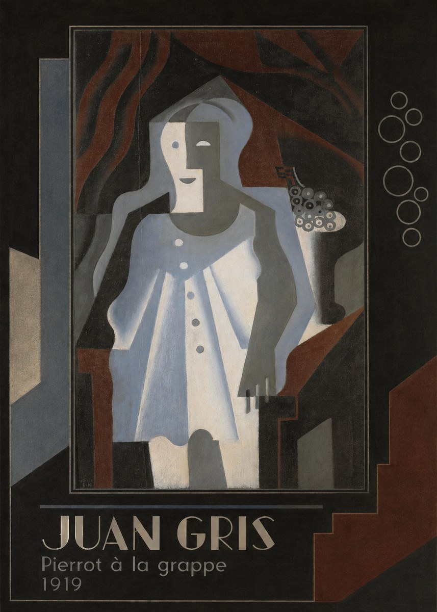 Juan Gris Pierrot À La Grappe No6 - Affiche