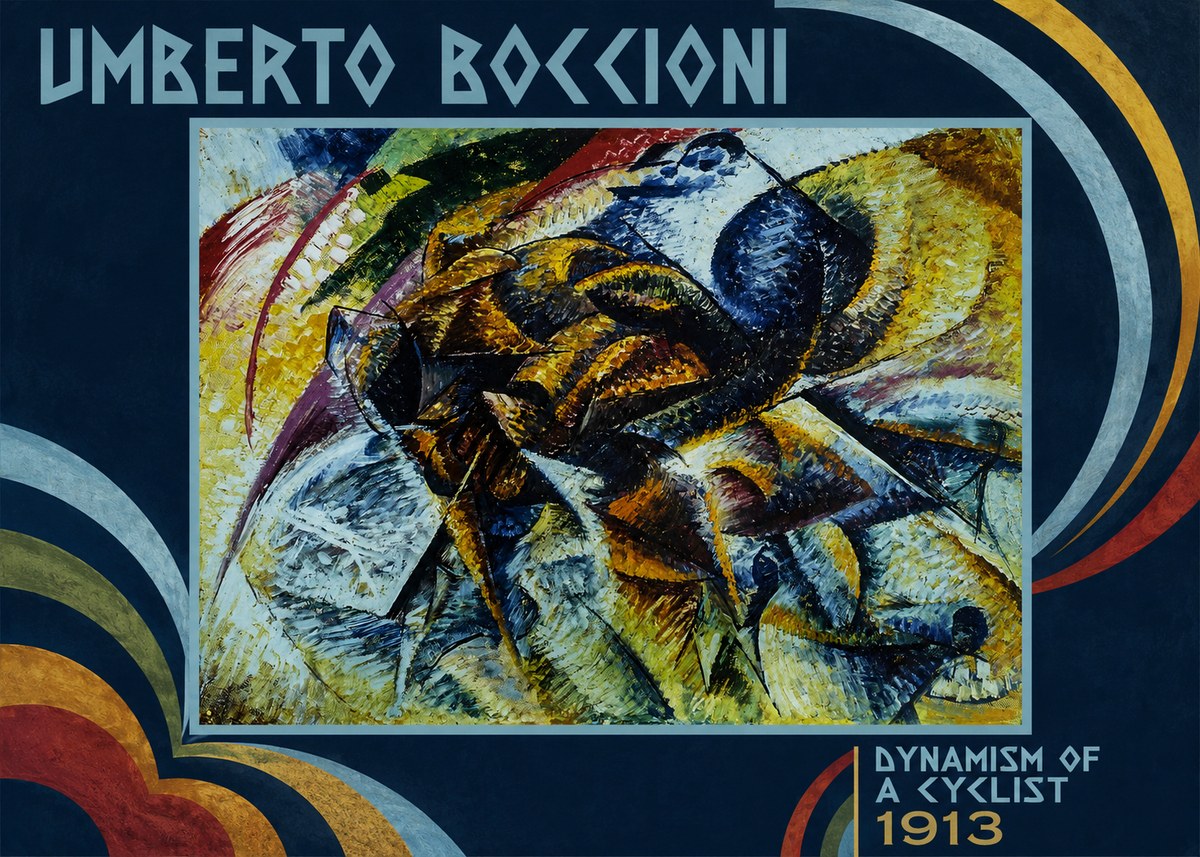 Umberto Boccioni Dynamism of a Cyclist II No3 - Affiche