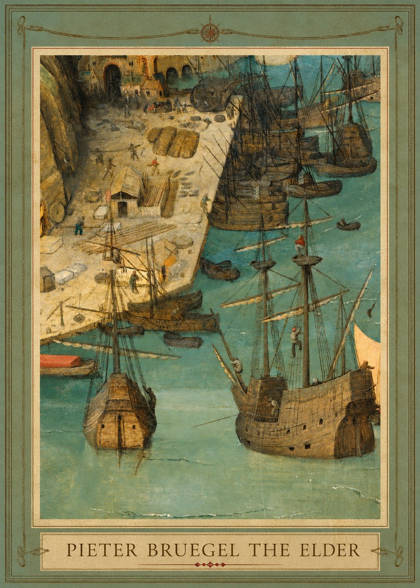 Pieter Bruegel A Port Scene No1 - Affiche