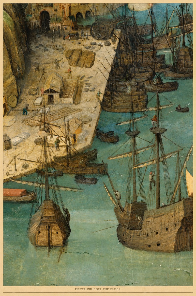 Pieter Bruegel A Port Scene No6 - Affiche