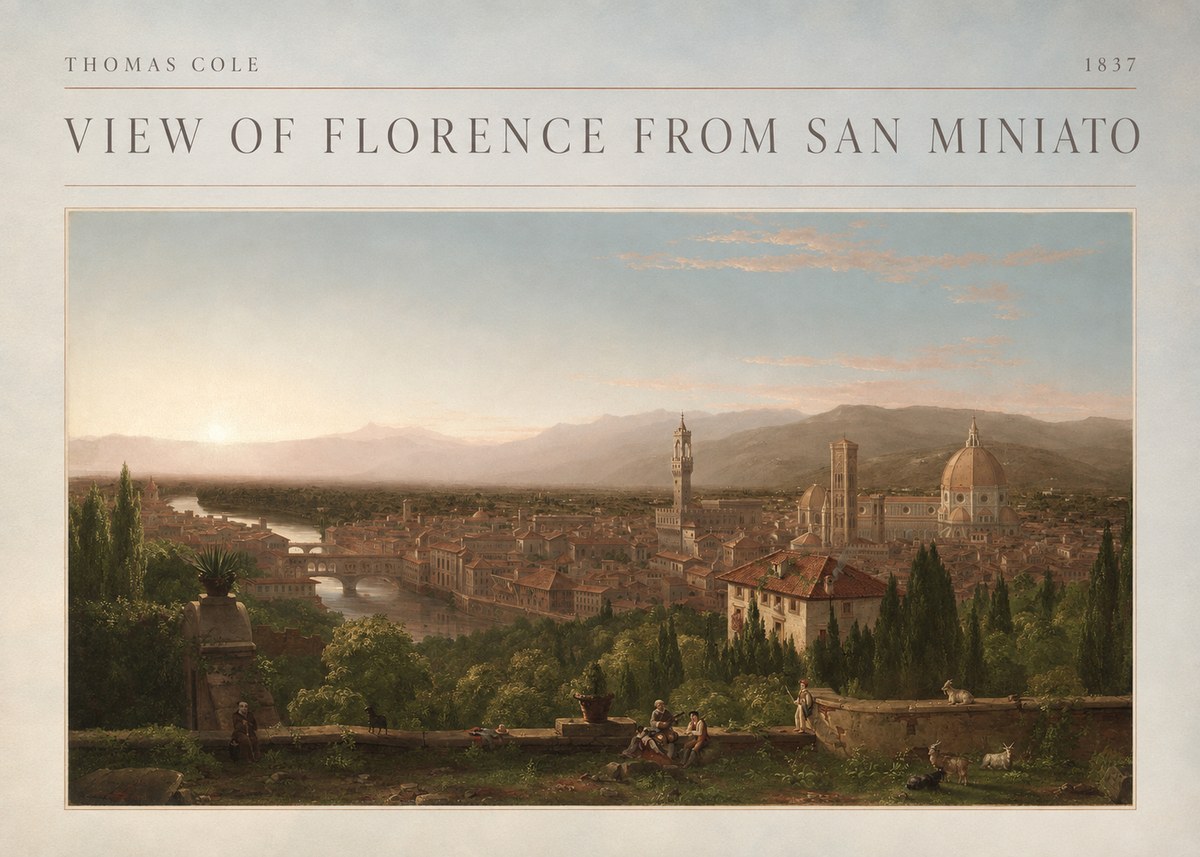 Thomas Cole View of Florence from San Miniato No4 - Affiche