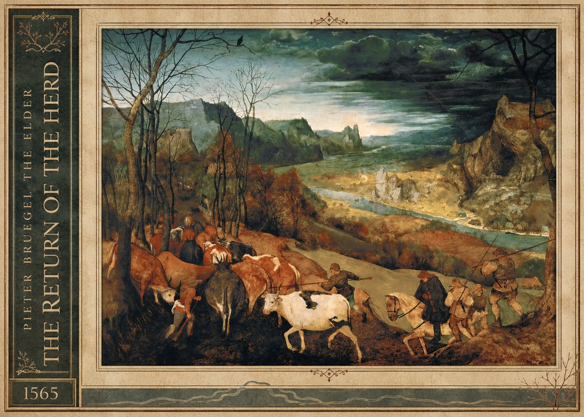 Pieter Bruegel The Return of the Herd No2 - Affiche