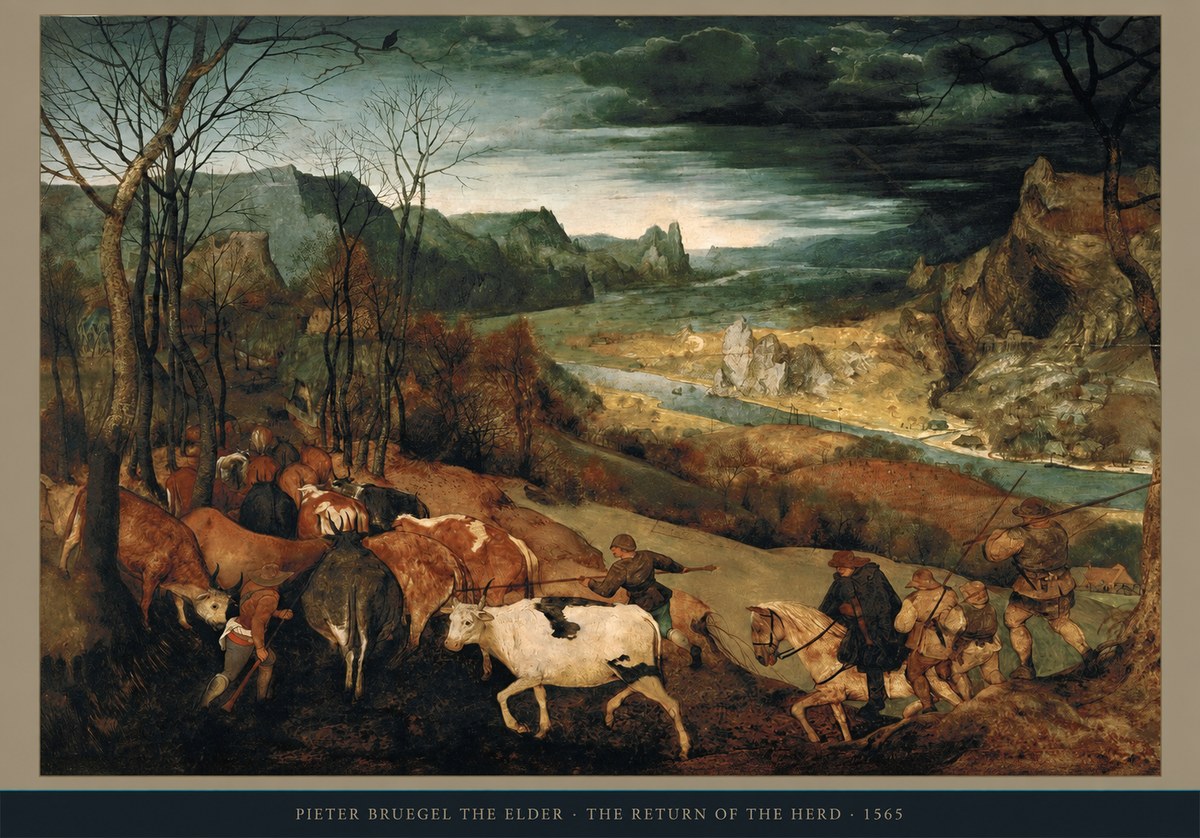 Pieter Bruegel The Return of the Herd No6 - Affiche