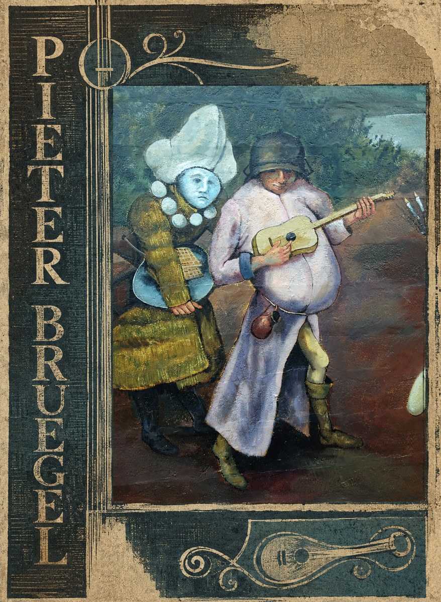Pieter Bruegel Two Figures with a Lute No2 - Affiche