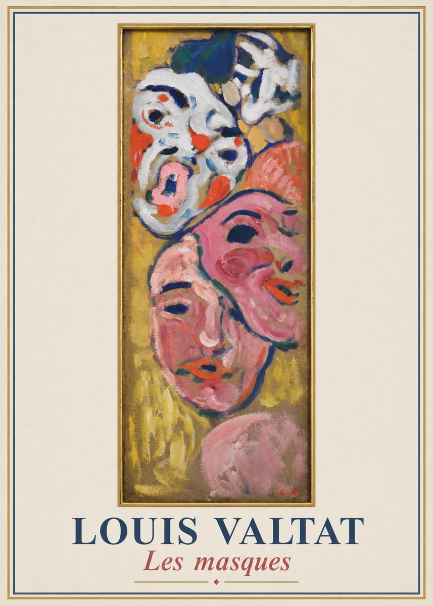 Louis Valtat Les Masques No1 - Affiche