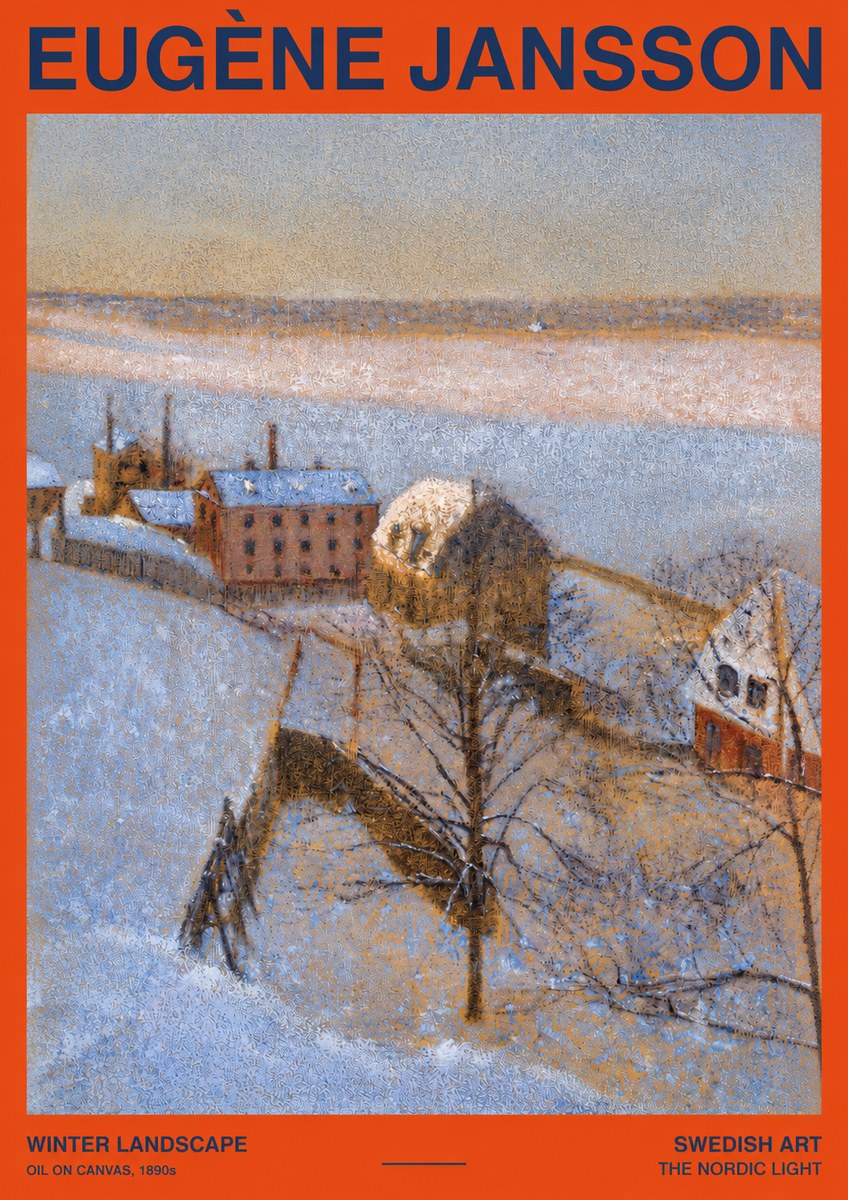 Eugène Jansson Winter Landscape No2 - Affiche