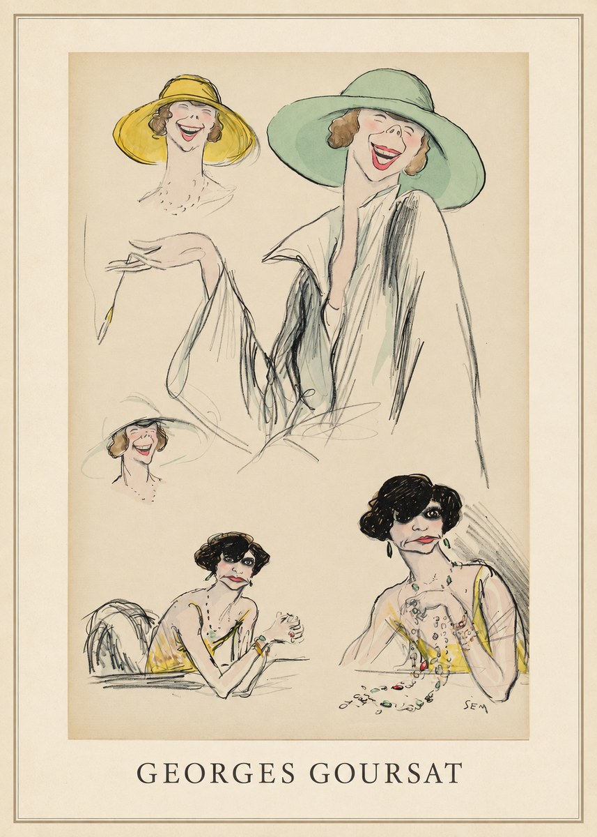 Georges Goursat Elegant Parisian Caricatures No3 - Affiche